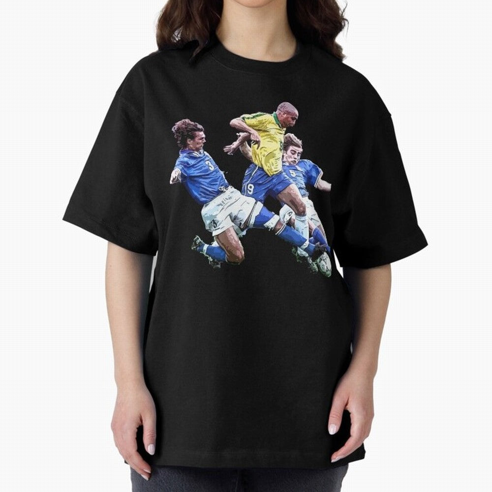 Ronaldo vs Maldini & Cannavaro Oversized T-Shirt Celebrate the FIFA World Cup 2026 Journey through Cristiano Ronaldo, Haaland and CR7 Highlights, England, France and Netherlands Pride, Retro Football Energy, Iconic Rivalries, Trophy Chase Drama and