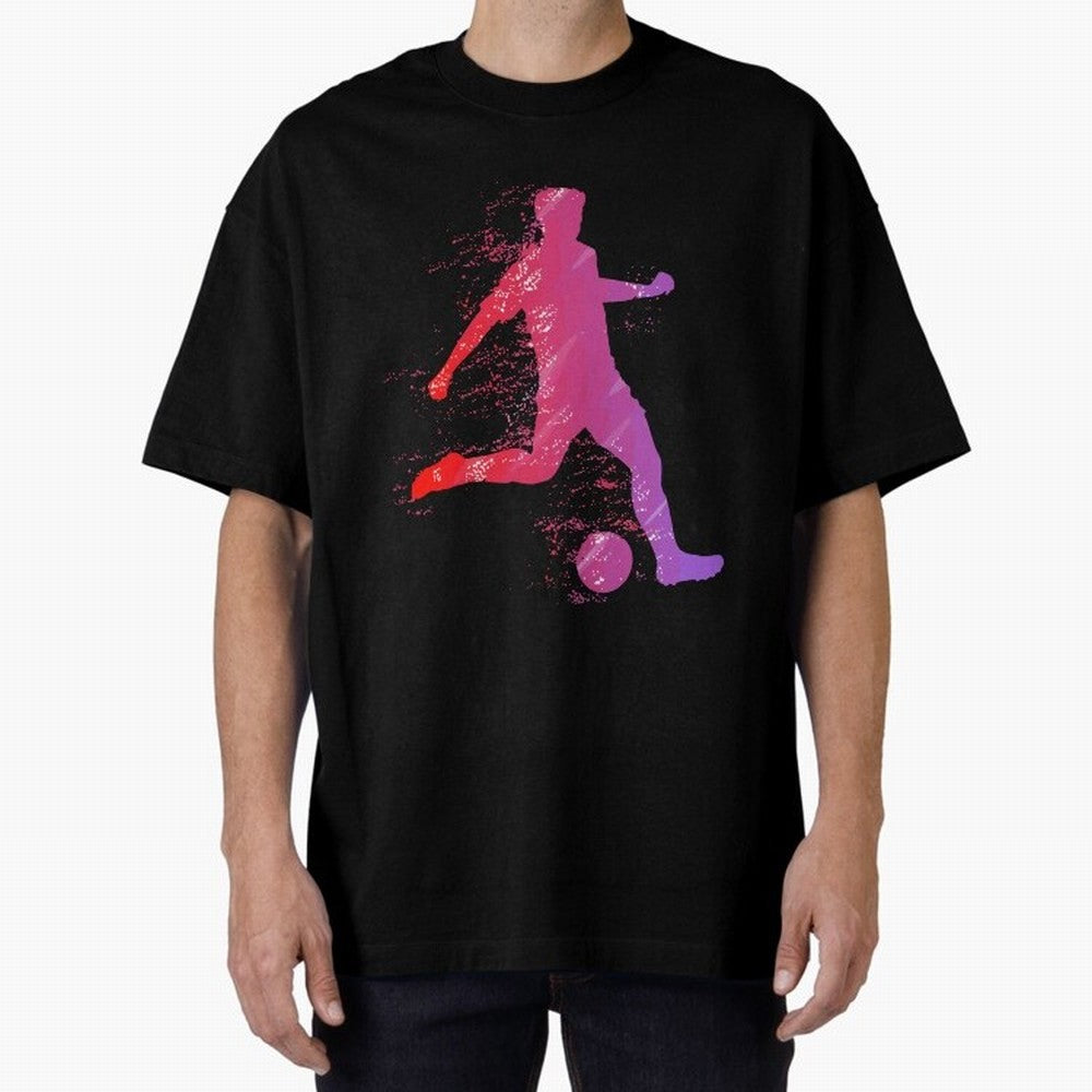 Soccer Player Shoot Oversized T-Shirt Show Passion for the Stars of FIFA World Cup 2026 for Fans of Messi and Cristiano Ronaldo and Brazil, Portugal and Argentina, Bringing Football Festival Excitement, Trophy Ambitions, Country Rivalries and Star