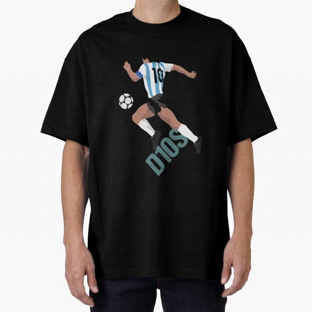 D10S Oversized T-Shirt Carry the Colors and Pride of Global Football Passion for FIFA World Cup 2026 USA Canada Mexico, Capturing Mbappe, Argentina, Fan Favorite Moments, National Team Passion, Big Match Drama and Soccer History; Great for Watch