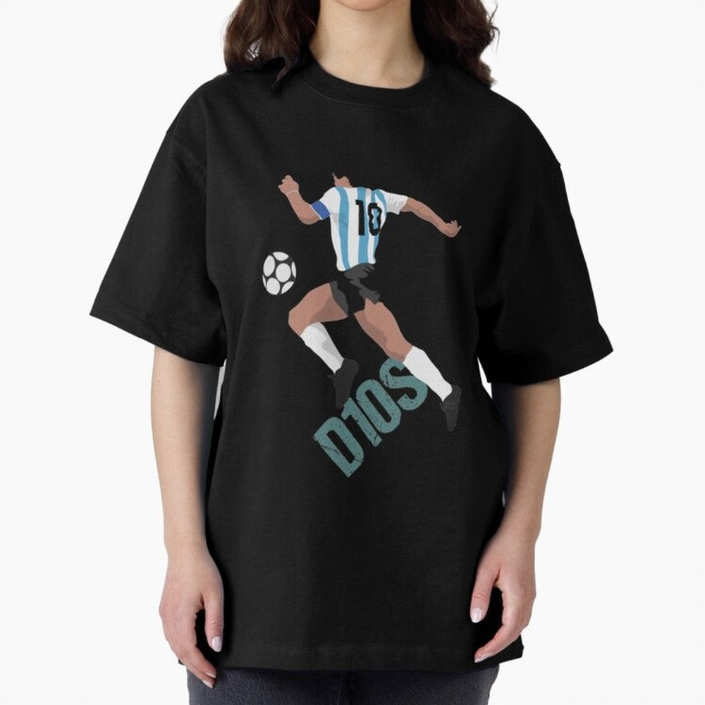 D10S Oversized T-Shirt Carry the Colors and Pride of Global Football Passion for FIFA World Cup 2026 USA Canada Mexico, Capturing Mbappe, Argentina, Fan Favorite Moments, National Team Passion, Big Match Drama and Soccer History; Great for Watch