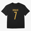 Christiano Ronaldo Portugal Jersey 2023 Oversized T-Shirt Honor Football Greatness during FIFA World Cup 2026 Spirit, Driven by Spain, Mbappe and Neymar, Sports Nostalgia, International Competition, Famous Players and Unforgettable Victories; Great