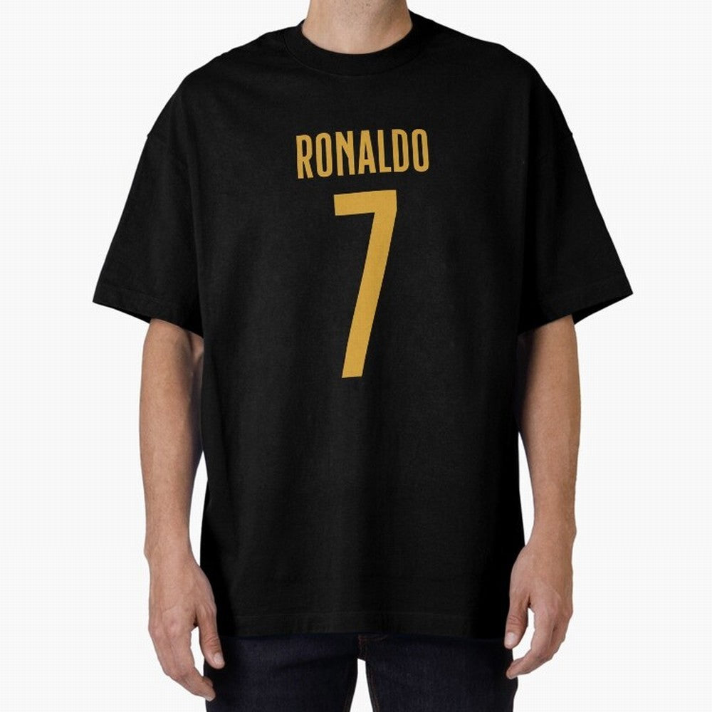 Christiano Ronaldo Portugal Jersey 2023 Oversized T-Shirt Honor Football Greatness during FIFA World Cup 2026 Spirit, Driven by Spain, Mbappe and Neymar, Sports Nostalgia, International Competition, Famous Players and Unforgettable Victories; Great