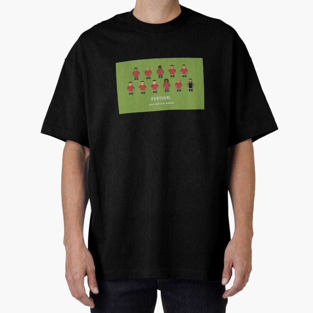 Portugal Euro 2016 Winning Squad Oversized T-Shirt Honor Football Greatness during FIFA World Cup 2026 Spirit, Driven by Spain, Mbappe and Neymar, Sports Nostalgia, International Competition, Famous Players and Unforgettable Victories; Great for