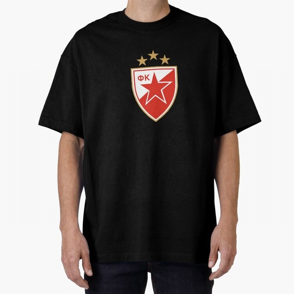 red star Oversized T-Shirt Follow the Road to FIFA World Cup 2026 USA Canada Mexico Highlighting Haaland, France Energy, Stadium Memories, Football Loyalty, International Chants and Championship Tradition; Ideal for Fans Who Follow Messi, Cristiano