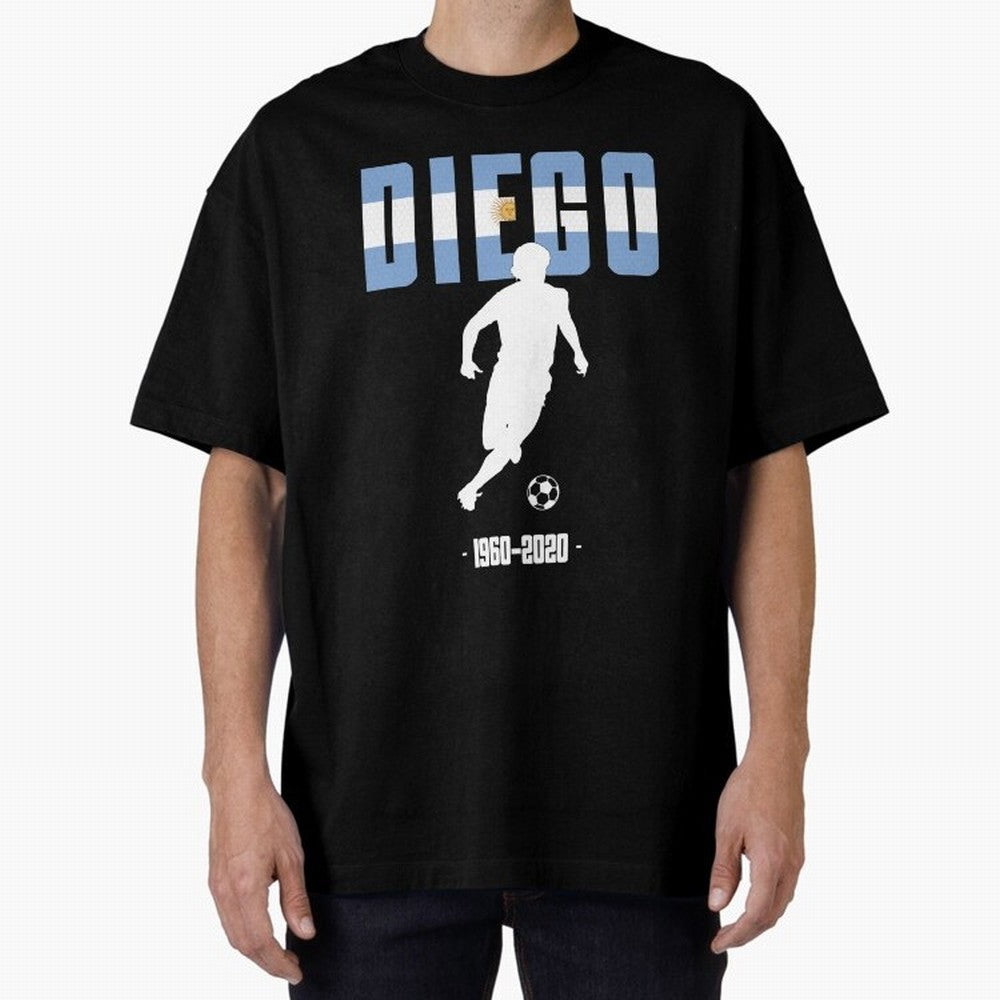 Diego 1960-2020 Oversized T-Shirt Honor Football Greatness during Global Football Passion for FIFA World Cup 2026, Made for Mbappe and Neymar, Portugal, Stadium Chants, National Pride, Trophy Dreams and Unforgettable Football Memories; Made for