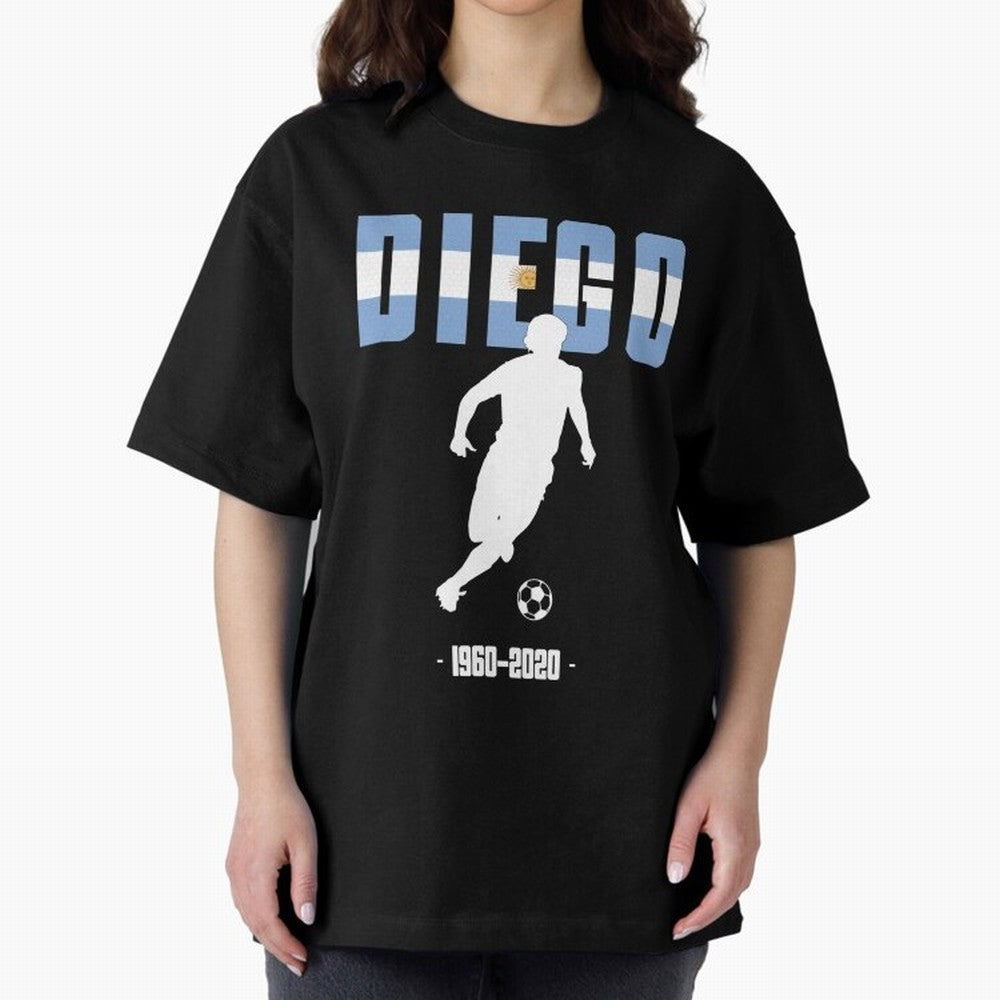 Diego 1960-2020 Oversized T-Shirt Honor Football Greatness during Global Football Passion for FIFA World Cup 2026, Made for Mbappe and Neymar, Portugal, Stadium Chants, National Pride, Trophy Dreams and Unforgettable Football Memories; Made for