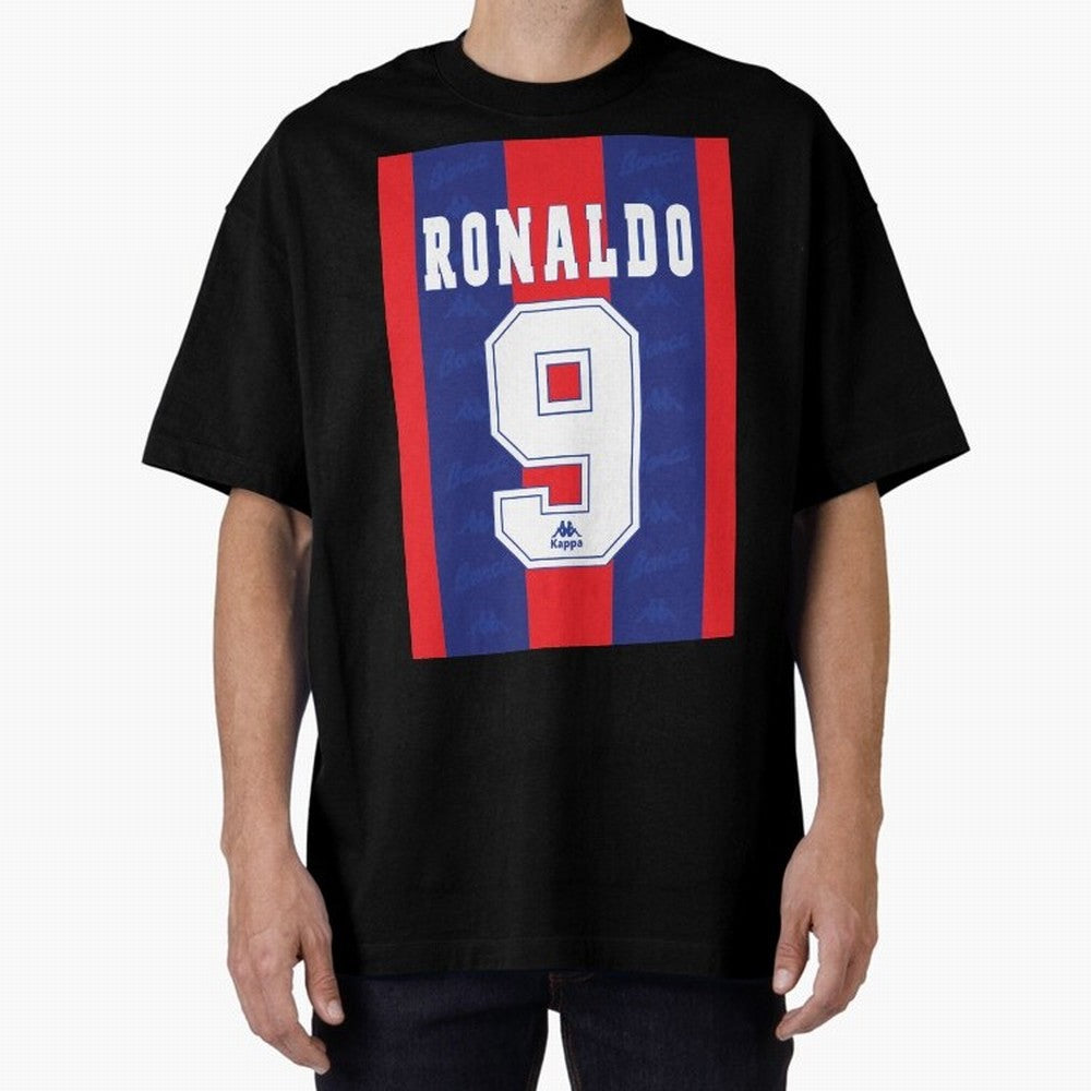Barcelona Vintage Shirt 1995 Ronaldo 9 Oversized T-Shirt Turn Every Weekend Toward FIFA World Cup 2026 for Fans of Haaland and Mbappe and Argentina, France and Brazil, Bringing Sports Nostalgia, International Competition, Famous Players and