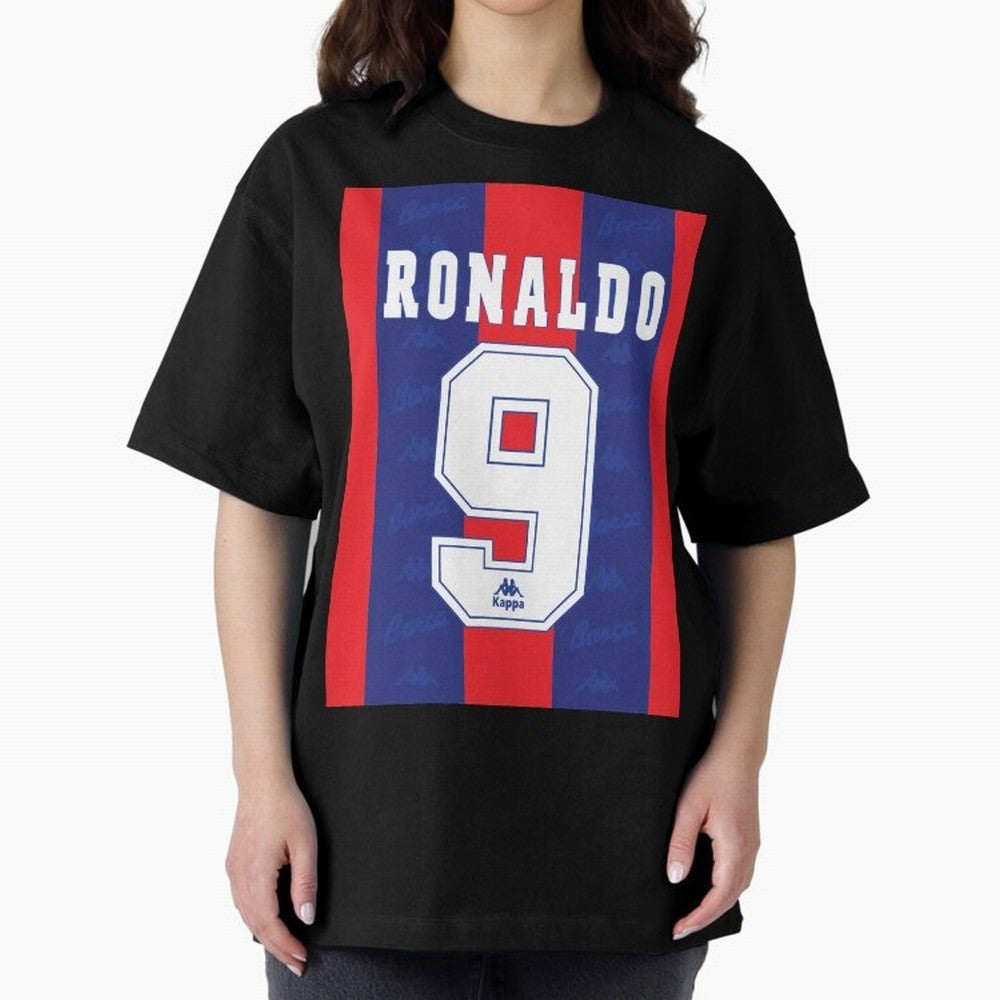 Barcelona Vintage Shirt 1995 Ronaldo 9 Oversized T-Shirt Turn Every Weekend Toward FIFA World Cup 2026 for Fans of Haaland and Mbappe and Argentina, France and Brazil, Bringing Sports Nostalgia, International Competition, Famous Players and