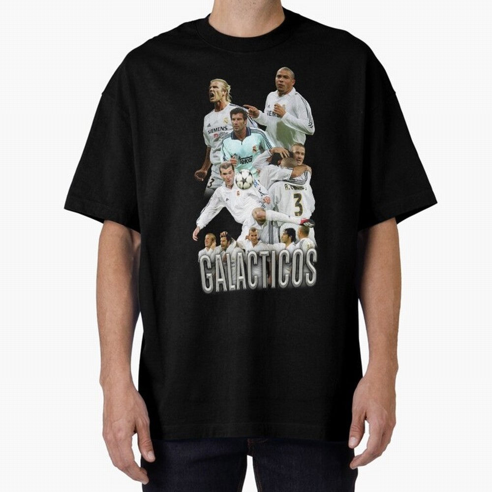 Galacticos Real Madrid Oversized T-Shirt Represent the Passion of Global Football Passion for FIFA World Cup 2026 USA Canada Mexico, Built around Mbappe and Neymar, England and Germany, Sports Nostalgia, International Competition, Famous Players