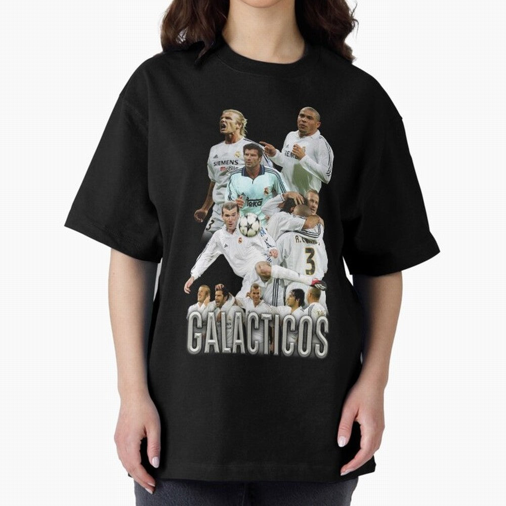 Galacticos Real Madrid Oversized T-Shirt Represent the Passion of Global Football Passion for FIFA World Cup 2026 USA Canada Mexico, Built around Mbappe and Neymar, England and Germany, Sports Nostalgia, International Competition, Famous Players