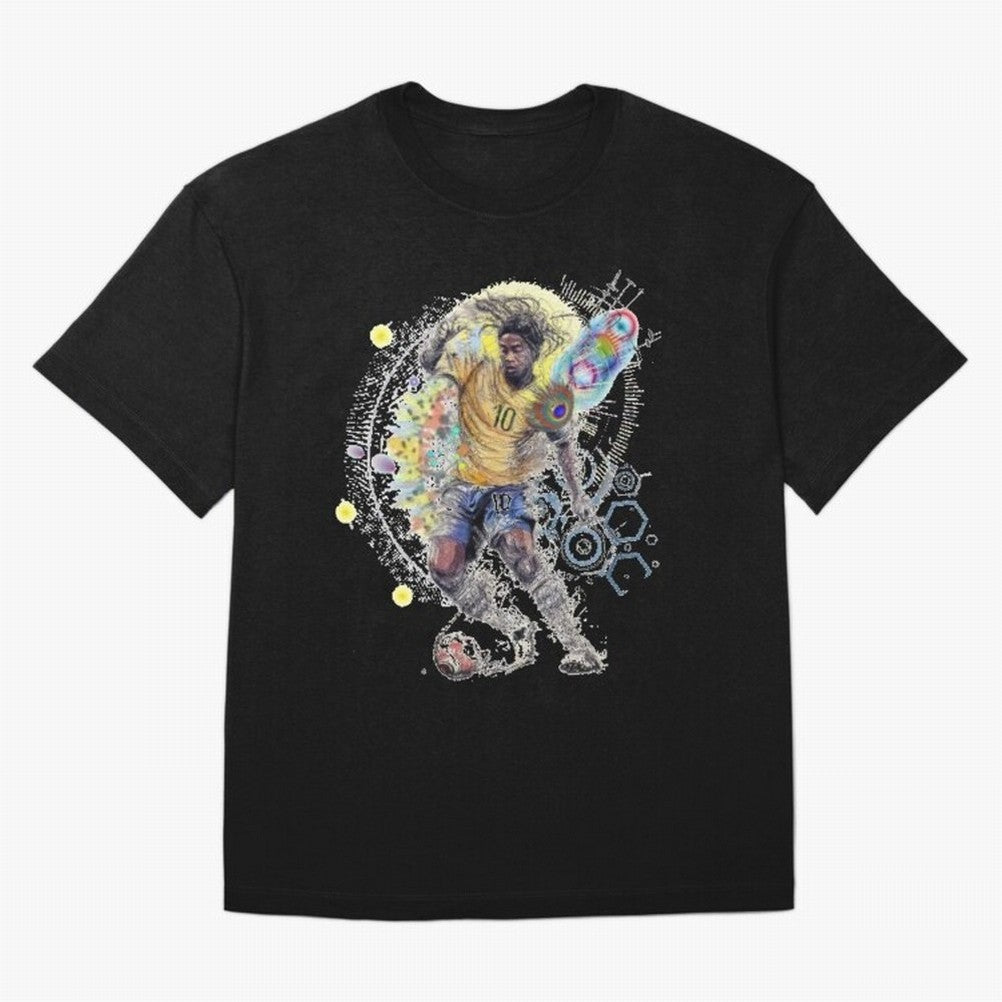 Ronaldin Football Player Oversized T-Shirt Upgrade FIFA World Cup 2026 Spirit, Capturing France and Portugal, Messi, Sports Nostalgia, International Competition, Famous Players and Unforgettable Victories; Perfect for People Who Love Argentina,