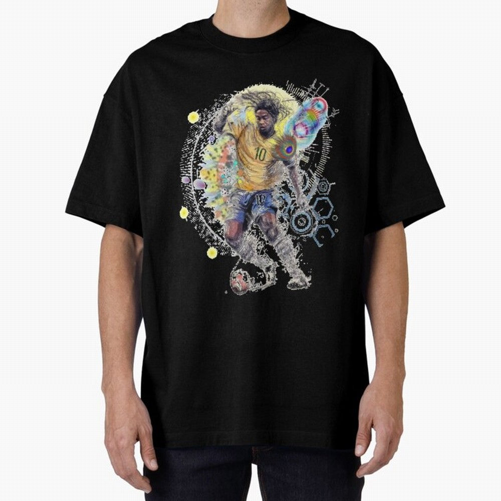Ronaldin Football Player Oversized T-Shirt Upgrade FIFA World Cup 2026 Spirit, Capturing France and Portugal, Messi, Sports Nostalgia, International Competition, Famous Players and Unforgettable Victories; Perfect for People Who Love Argentina,