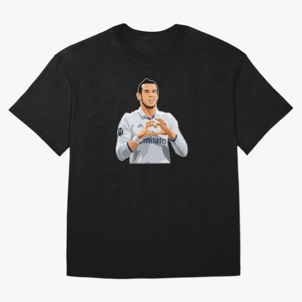 Gareth Bale Love Sign Celebration Oversized T-Shirt Honor Champions and Dreams in FIFA World Cup 2026 USA Canada Mexico Made for Mbappe and Neymar, Spain Energy, Fan Favorite Moments, National Team Passion, Big Match Drama and Soccer History;