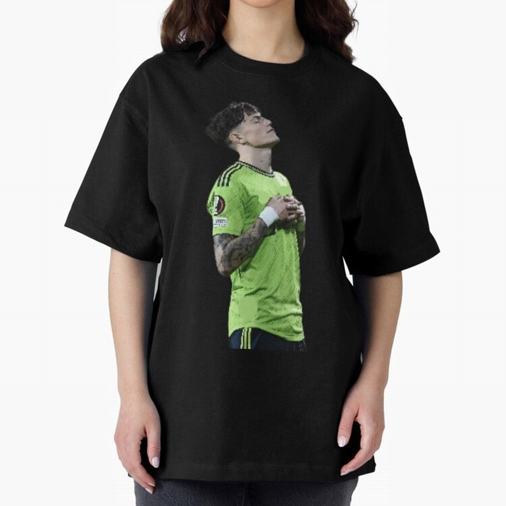 Garnacho Inner Peace Celebration Oversized T-Shirt Join Supporters Worldwide for Match Day Hype around FIFA World Cup 2026 USA Canada Mexico, Mbappe and Neymar, Argentina and Brazil, Vintage Soccer Flavor, Modern Football Stars, National Flags and