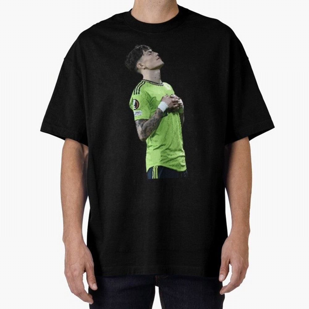 Garnacho Inner Peace Celebration Oversized T-Shirt Join Supporters Worldwide for Match Day Hype around FIFA World Cup 2026 USA Canada Mexico, Mbappe and Neymar, Argentina and Brazil, Vintage Soccer Flavor, Modern Football Stars, National Flags and