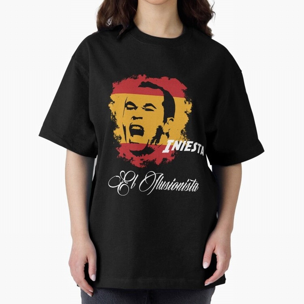 Spain Andres Iniesta Football World Cup 2014 Oversized T-Shirt Celebrate Football Heritage in the FIFA World Cup 2026 Group Stage Journey through CR7 and Messi Highlights, Argentina and Brazil Pride, Vintage Soccer Flavor, Modern Football Stars,