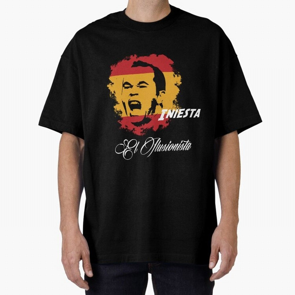 Spain Andres Iniesta Football World Cup 2014 Oversized T-Shirt Celebrate Football Heritage in the FIFA World Cup 2026 Group Stage Journey through CR7 and Messi Highlights, Argentina and Brazil Pride, Vintage Soccer Flavor, Modern Football Stars,