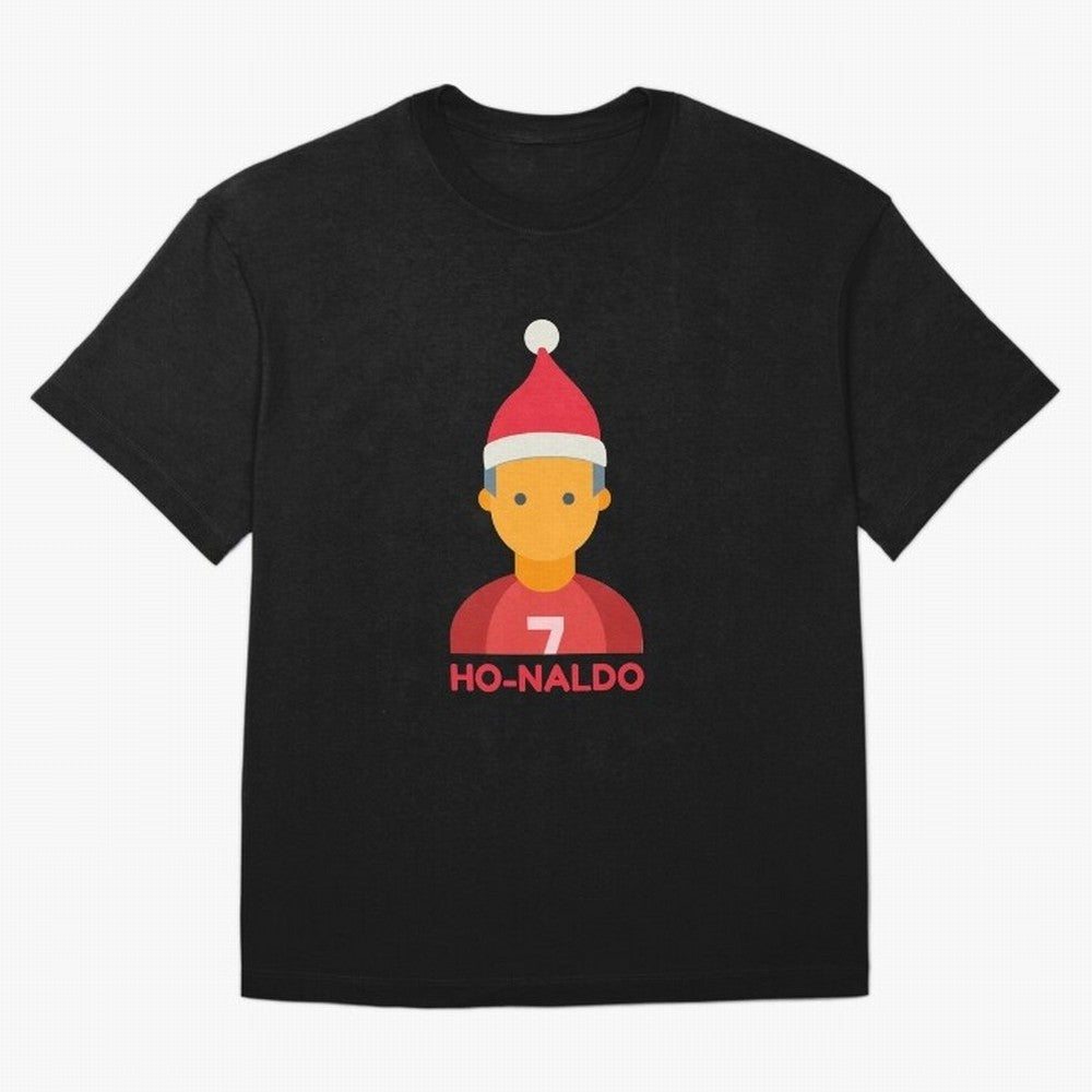 HO-NALDO - Funny Ronaldo Christmas Oversized T-Shirt Stand with FIFA World Cup 2026 Group Stage Made for Messi, Neymar and Mbappe, France Energy, Classic Soccer Heritage, Championship Pressure, Fan Loyalty and International Pride; Ideal for Fans