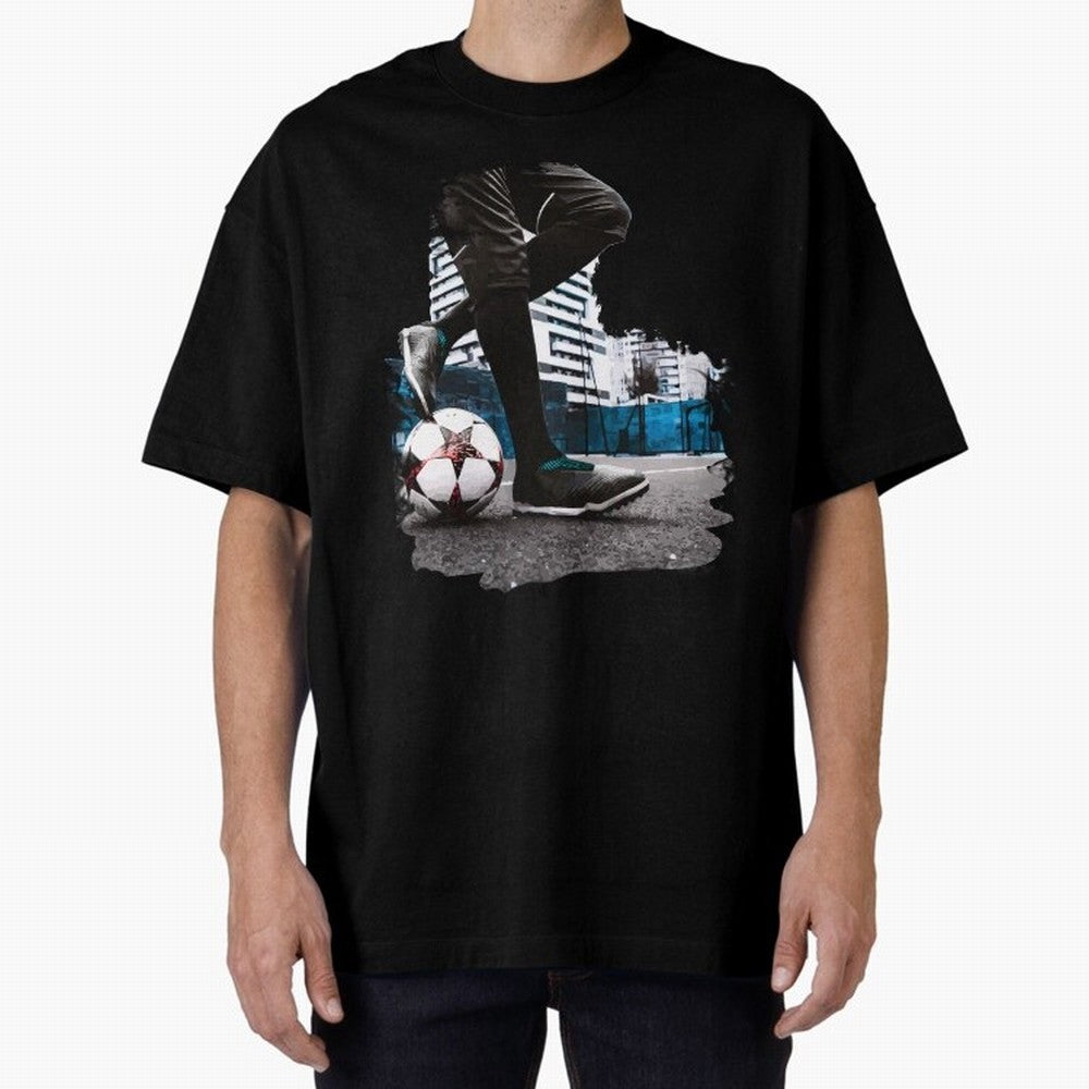 Street Soccer in my Hood Oversized T-Shirt Carry National Pride through FIFA World Cup 2026 Group Stage Spirit, Capturing Brazil, Messi, Neymar and Mbappe, Fan Favorite Moments, National Team Passion, Big Match Drama and Soccer History; Ideal for