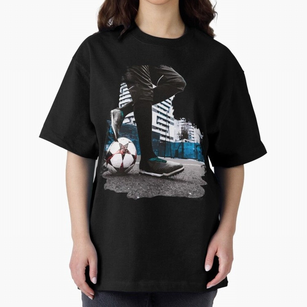 Street Soccer in my Hood Oversized T-Shirt Carry National Pride through FIFA World Cup 2026 Group Stage Spirit, Capturing Brazil, Messi, Neymar and Mbappe, Fan Favorite Moments, National Team Passion, Big Match Drama and Soccer History; Ideal for