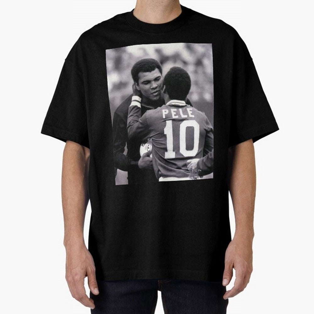 The Boxing Legend Meet The Football Legend Poster Oversized T-Shirt Bring Match Day Fire to the FIFA World Cup 2026 Group Stage Journey through Messi, CR7 and Mbappe Highlights, Argentina, France and Brazil Pride, Fan Favorite Moments, National