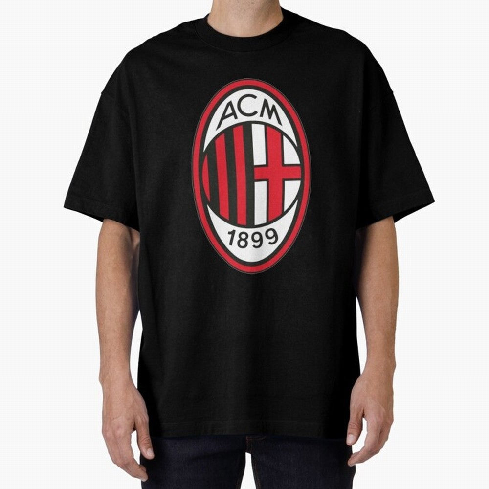 milan black n red Oversized T-Shirt Bring Home FIFA World Cup 2026 Featuring Messi, CR7 and Mbappe, Argentina, France and Brazil Energy, Match Day Excitement, Supporter Culture, Golden Goals and Global Football Passion; Great for Watch Parties,