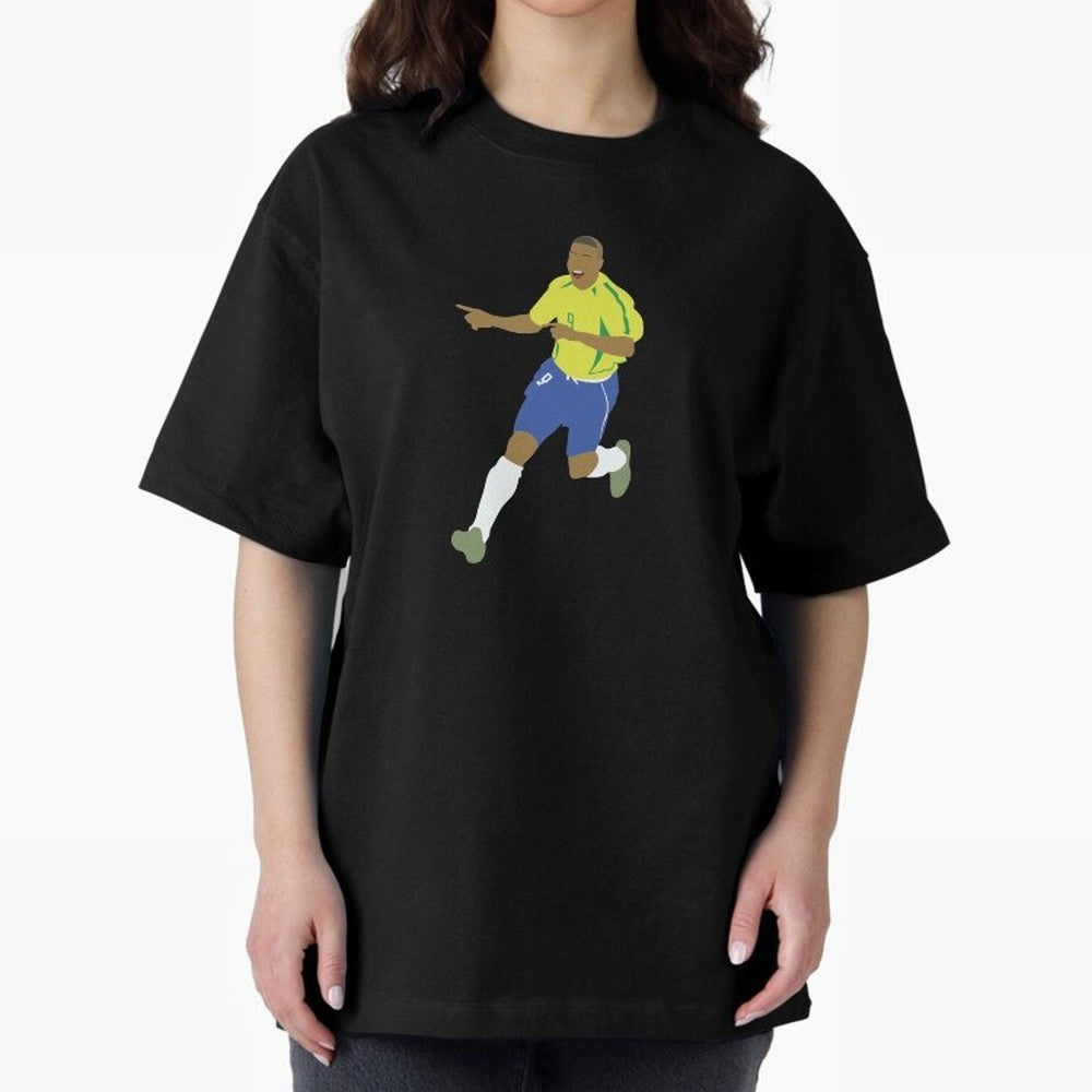 Ronaldo 'Il Fenomeno' Brazil Legend 9 Oversized T-Shirt Stand with the FIFA World Cup 2026 Group Stage Journey through Mbappe Highlights, Argentina, France and Brazil Pride, Retro Football Energy, Iconic Rivalries, Trophy Chase Drama and Stadium
