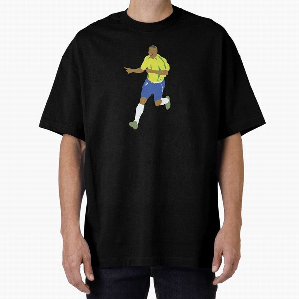 Ronaldo 'Il Fenomeno' Brazil Legend 9 Oversized T-Shirt Stand with the FIFA World Cup 2026 Group Stage Journey through Mbappe Highlights, Argentina, France and Brazil Pride, Retro Football Energy, Iconic Rivalries, Trophy Chase Drama and Stadium