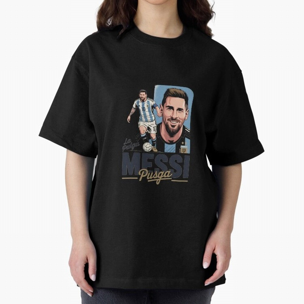 Lionel Messi Argentinian La Pulga Oversized T-Shirt Follow the Final Road of the FIFA World Cup 2026 Journey through Cristiano Ronaldo Highlights, Brazil, Portugal and Argentina Pride, Stadium Memories, Football Loyalty, International Chants and