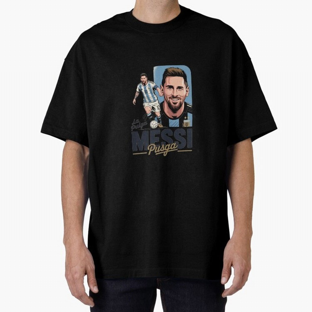 Lionel Messi Argentinian La Pulga Oversized T-Shirt Follow the Final Road of the FIFA World Cup 2026 Journey through Cristiano Ronaldo Highlights, Brazil, Portugal and Argentina Pride, Stadium Memories, Football Loyalty, International Chants and