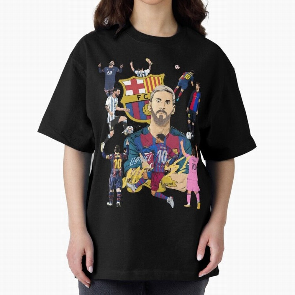 MESSI10 Oversized T-Shirt Experience FIFA World Cup 2026 USA Canada Mexico Highlighting Mbappe, Brazil, Portugal and Argentina Energy, Global Supporter Spirit, Legendary Goals, National Colors and Tournament Celebration; Made for Die Hard