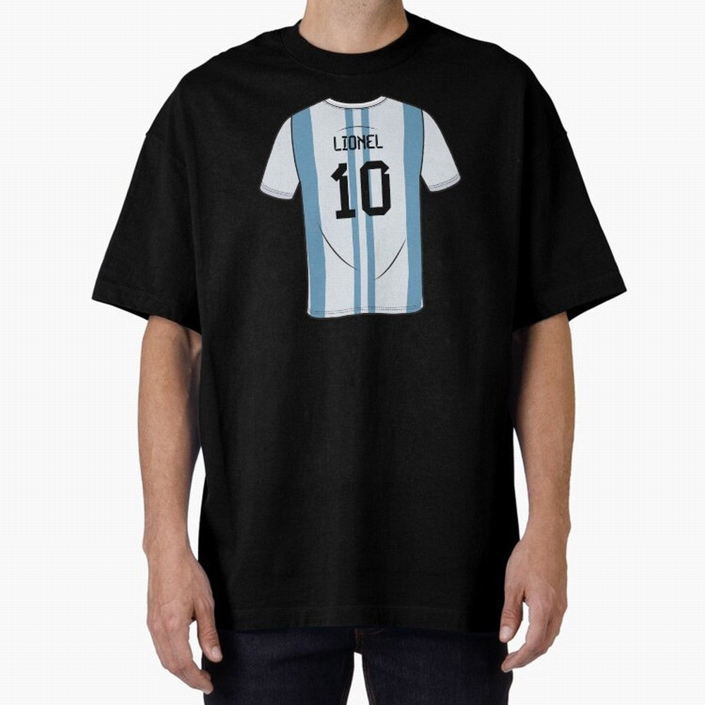 LeoMessi Jersey Illustration 2022 Oversized T-Shirt Discover FIFA World Cup 2026 USA Canada Mexico with Neymar, Haaland and Cristiano Ronaldo, Argentina, France and Brazil Energy, Tournament Hype, Historic Matchups, Family Viewing Parties and