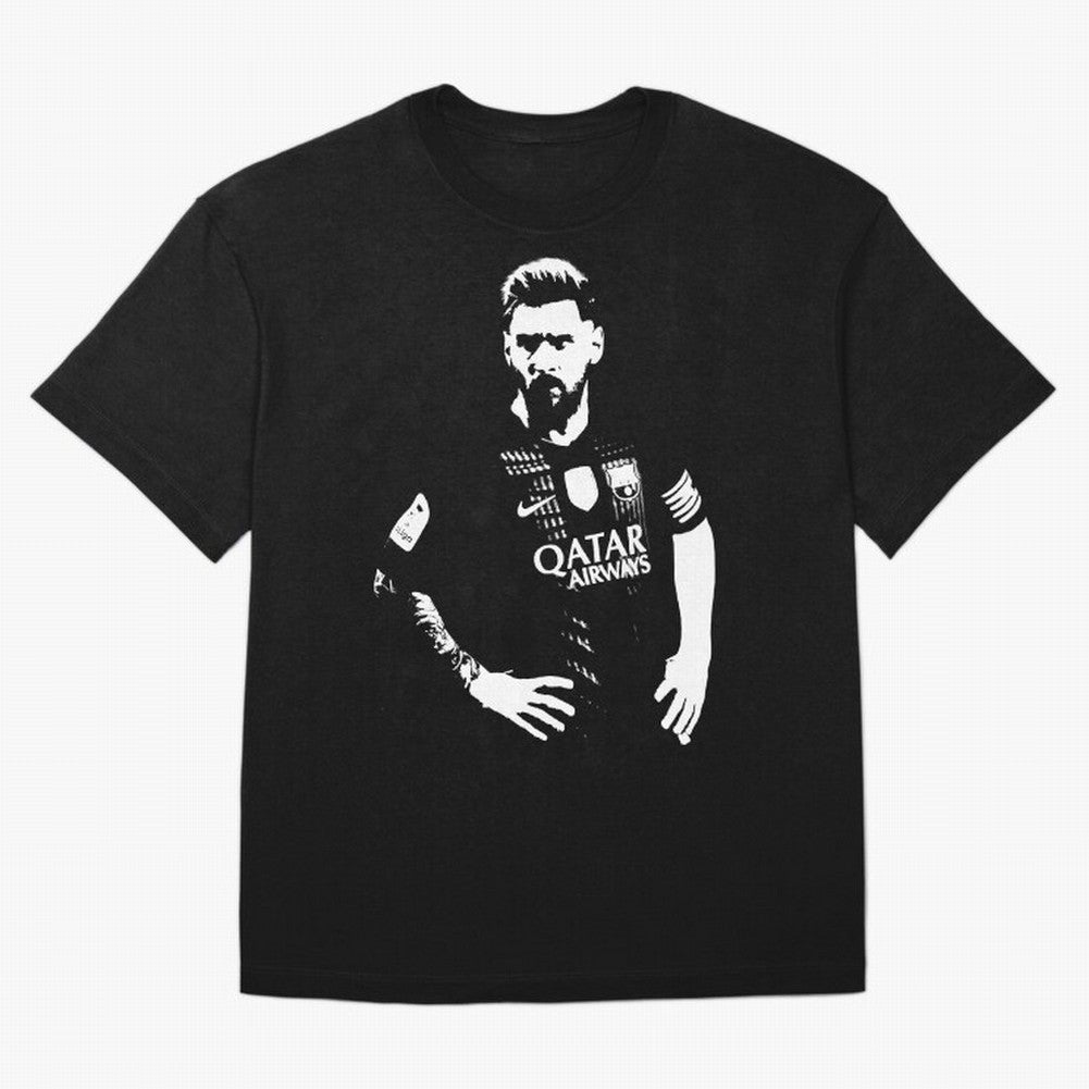 Black and white football player Classic T-Shirt Honor Champions and Dreams in FIFA World Cup 2026 Group Stage Inspired by Messi, Argentina and Brazil Energy, Football History, Final Match Energy, Crowd Noise and Once in a Lifetime Moments; Ideal