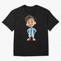 Lionel Messi Cartoon Classic T-Shirt Celebrate the Biggest Stage of Match Day Hype around FIFA World Cup 2026, Messi, CR7 and Mbappe, France and Portugal, Tournament Hype, Historic Matchups, Family Viewing Parties and Global Sports Pride; Created