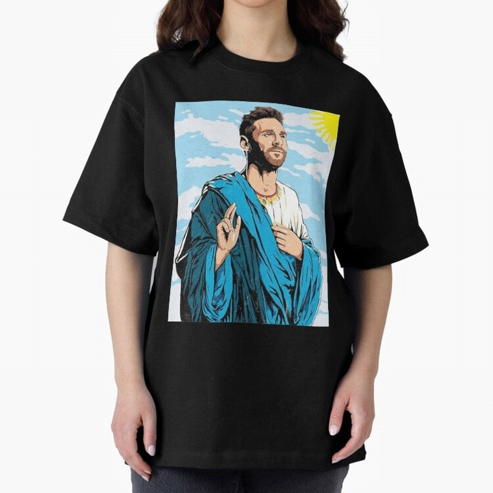 messi god Oversized T-Shirt Unlock FIFA World Cup 2026 Group Stage for Fans of Neymar, Haaland and Cristiano Ronaldo and England and Germany, Bringing Football History, Final Match Energy, Crowd Noise and Once in a Lifetime Moments; Perfect for