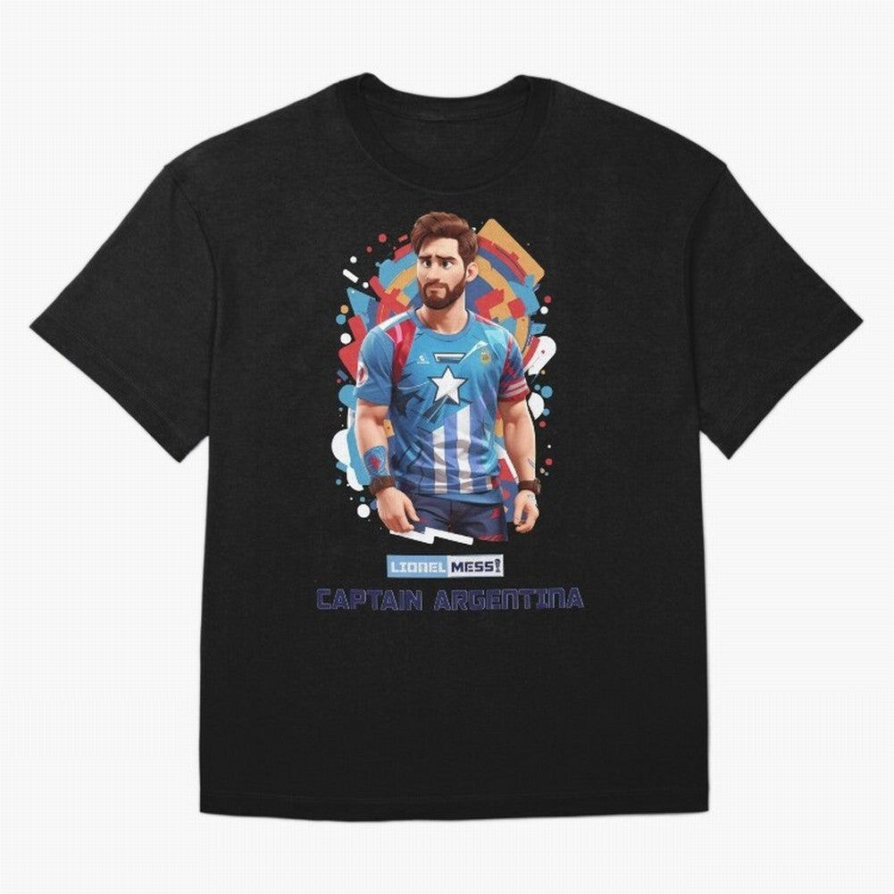 Lionel Messi Captain Argentina Oversized T-Shirt Keep the Legacy of the FIFA World Cup 2026 USA Canada Mexico Journey through Haaland and Mbappe Highlights, England and Germany Pride, Worldwide Fan Energy, Dramatic Goals, Stadium Lights and