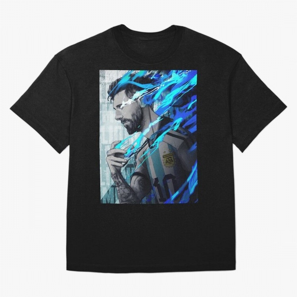 LIONEL MESSI NEW GOAL CELEBRATION ILLUSTRATION 2023 2024 Oversized T-Shirt Enjoy Global Football Passion for FIFA World Cup 2026 Group Stage, Connected to Neymar, Haaland and Cristiano Ronaldo, Germany, Global Supporter Spirit, Legendary Goals,