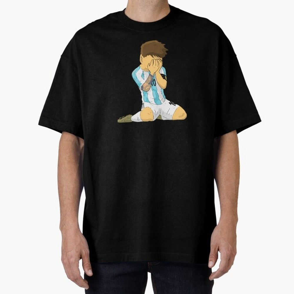 Messi Copa America Moment Oversized T-Shirt Carry the Dream of FIFA World Cup 2026 Spirit, Capturing England, Messi and Cristiano Ronaldo, Fan Favorite Moments, National Team Passion, Big Match Drama and Soccer History; Great for Watch Parties,