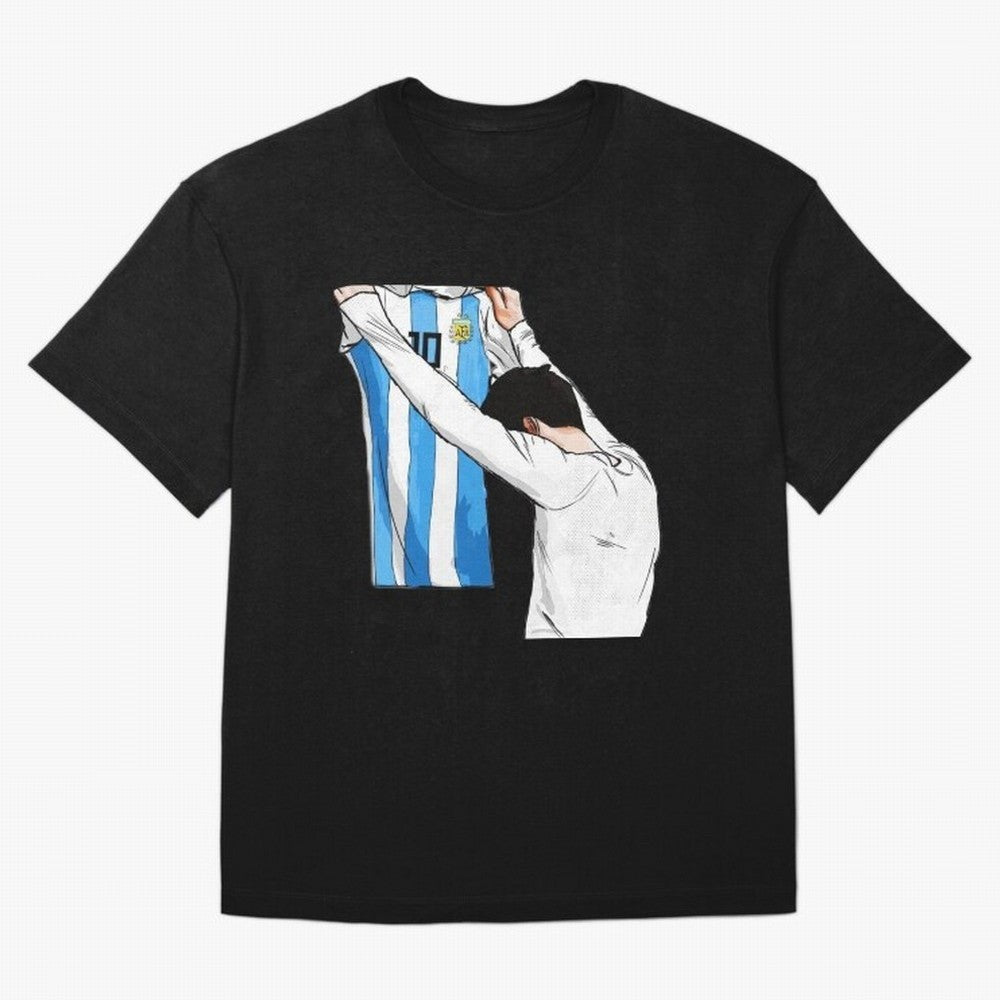 Lionel Messi holding his shirt, Argentina copa america Classic T-Shirt Feel the Roar of the FIFA World Cup 2026 Group Stage Journey through CR7 and Messi Highlights, Netherlands Pride, Championship Spirit, Famous Goals, Roaring Crowds and