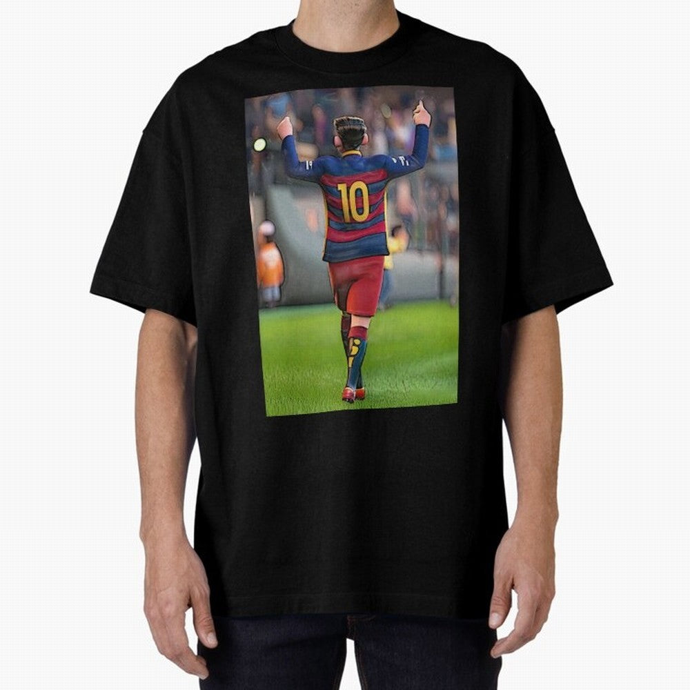 Lionel Messi (2) caricature Oversized T-Shirt Join FIFA World Cup 2026 for Fans of Neymar, Haaland and Cristiano Ronaldo and Spain and Netherlands, Bringing Championship Spirit, Famous Goals, Roaring Crowds and International Football Unity; Perfect
