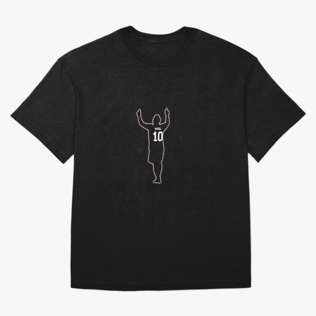 Lionel Messi Iconic Celebration Pose - Inter Miami Colors Classic T-Shirt Feel Match Day Hype around FIFA World Cup 2026 USA Canada Mexico, Cristiano Ronaldo, Netherlands, Match Day Excitement, Supporter Culture, Golden Goals and Global Football