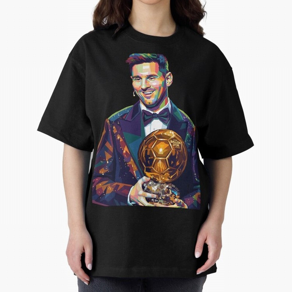 Messi Wpap Oversized T-Shirt Celebrate the Biggest Stage of FIFA World Cup 2026 Group Stage for Fans of Cristiano Ronaldo, Haaland and CR7 and Portugal, Bringing Championship Spirit, Famous Goals, Roaring Crowds and International Football Unity;