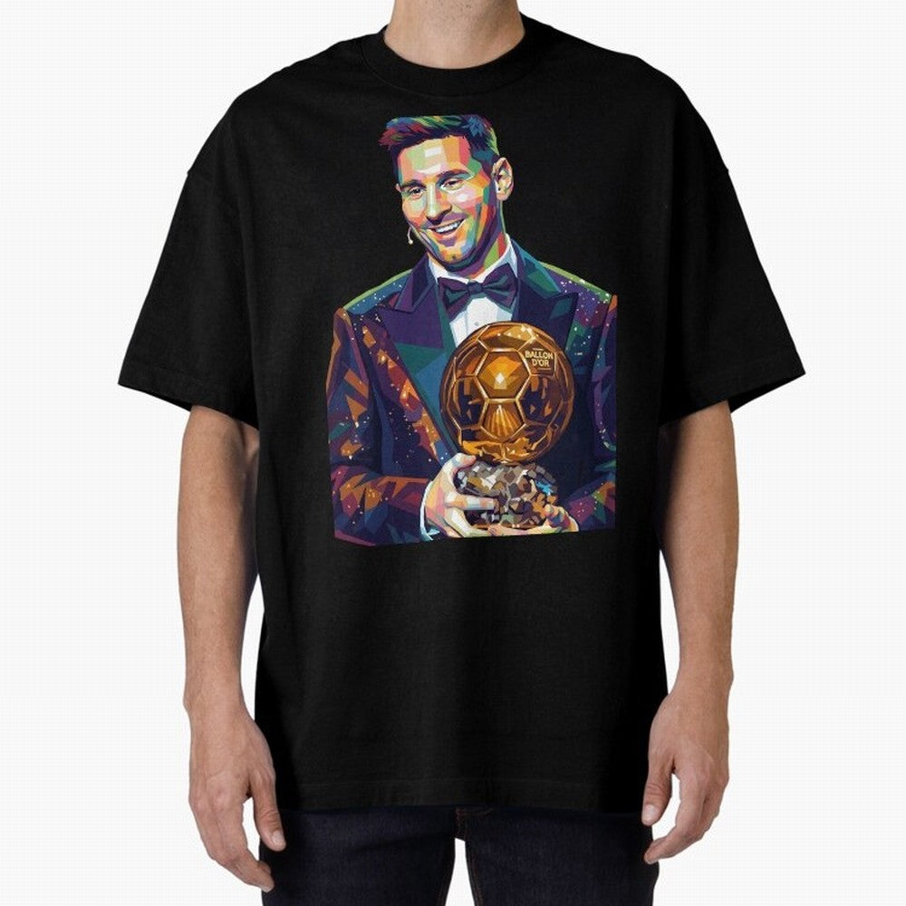 Messi Wpap Oversized T-Shirt Celebrate the Biggest Stage of FIFA World Cup 2026 Group Stage for Fans of Cristiano Ronaldo, Haaland and CR7 and Portugal, Bringing Championship Spirit, Famous Goals, Roaring Crowds and International Football Unity;