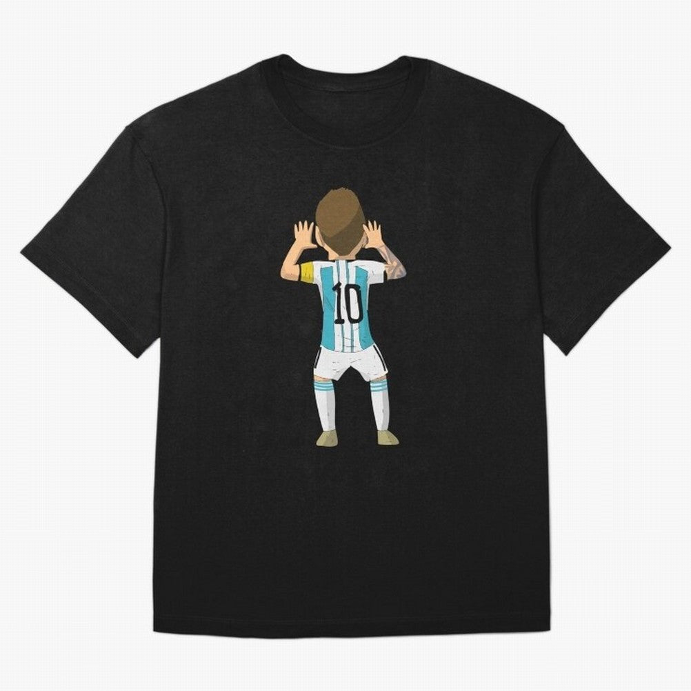 Cartoon Illustration Messi vs Netherlands World Cup Qatar 2022 Classic T-Shirt Bring Legendary Rivalry Energy to FIFA World Cup 2026 for Fans of CR7 and Netherlands, Bringing Football Passion, Legendary Performances, Festival Vibes and Supporter