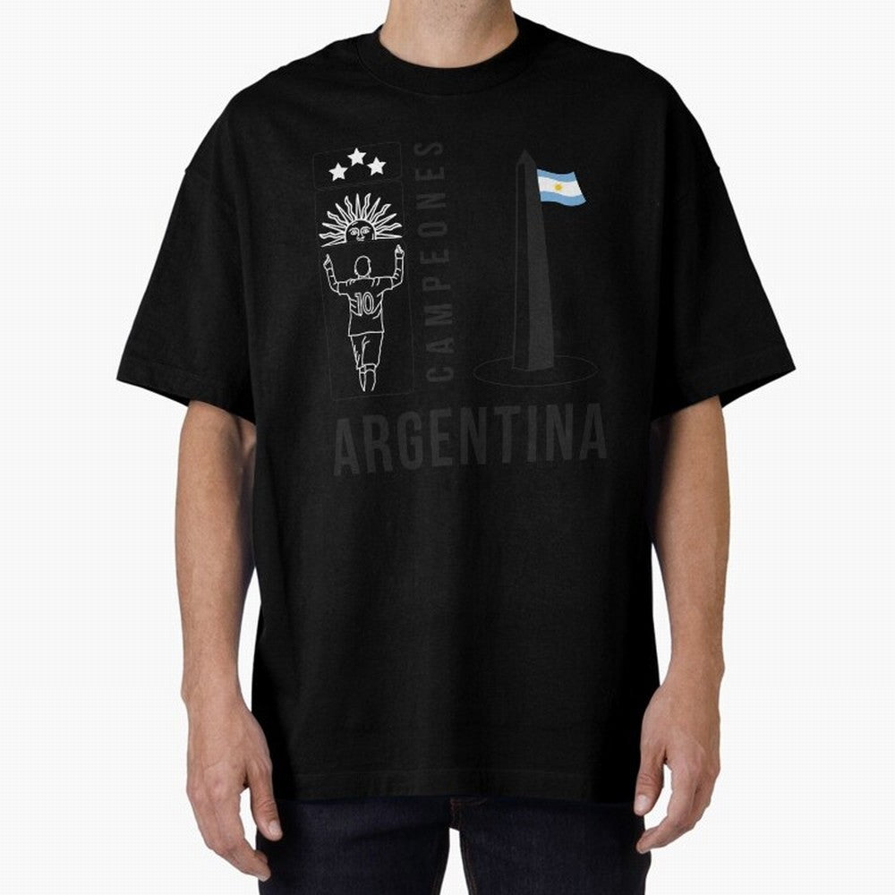 Argentina Campeon Classic T-Shirt Back Your Heroes with the FIFA World Cup 2026 Group Stage Journey through CR7 and Messi Highlights, Argentina and Brazil Pride, Football Festival Excitement, Trophy Ambitions, Country Rivalries and Star Player