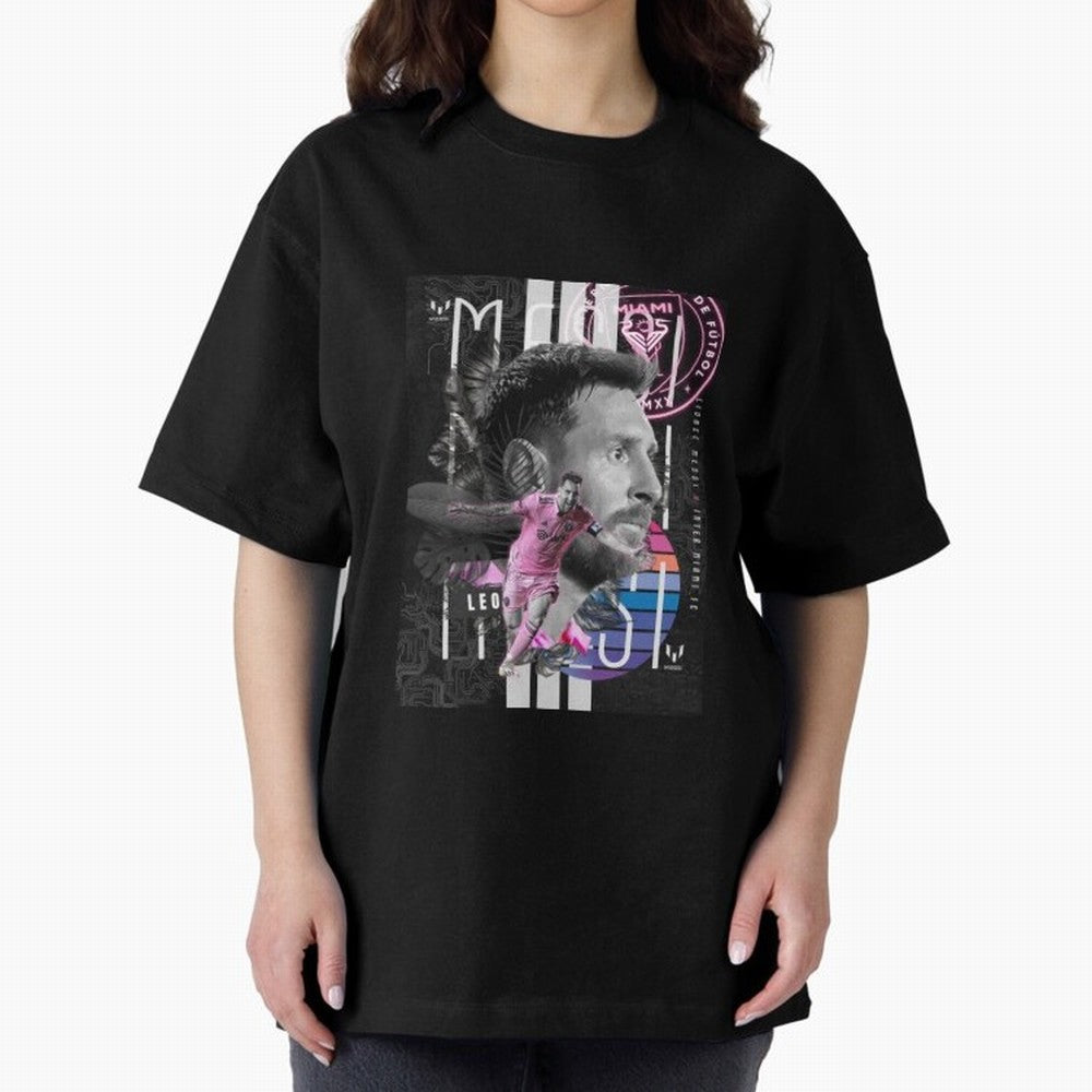 Inter Miami FC Messi Oversized T-Shirt Bring a Vintage Feel to the FIFA World Cup 2026 Journey through Messi Highlights, Netherlands Pride, Sports Nostalgia, International Competition, Famous Players and Unforgettable Victories; Great for