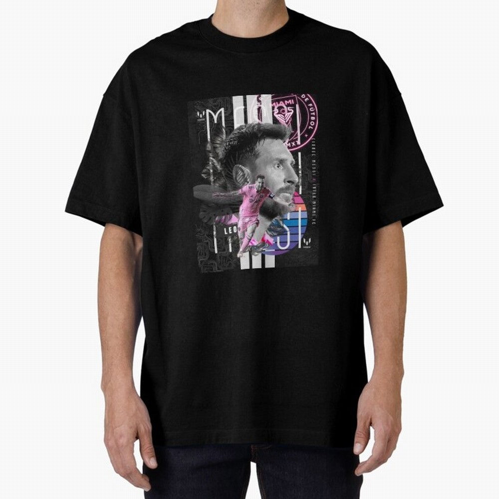 Inter Miami FC Messi Oversized T-Shirt Bring a Vintage Feel to the FIFA World Cup 2026 Journey through Messi Highlights, Netherlands Pride, Sports Nostalgia, International Competition, Famous Players and Unforgettable Victories; Great for