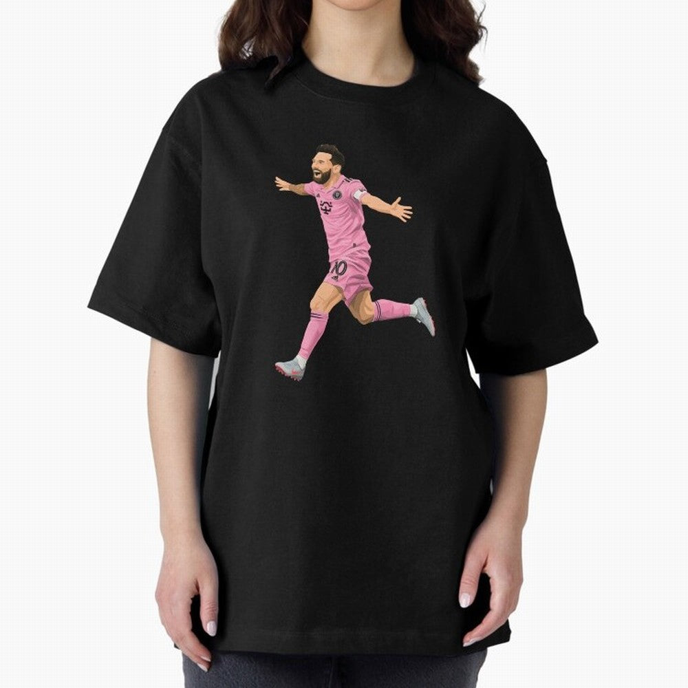 Lionel Messi celebration Oversized T-Shirt Celebrate Rivalries and Pride in FIFA World Cup 2026 Group Stage Connected to Haaland, Brazil, Portugal and Argentina Energy, Supporter Pride, Iconic Celebrations, Legendary Names and Global Match Day