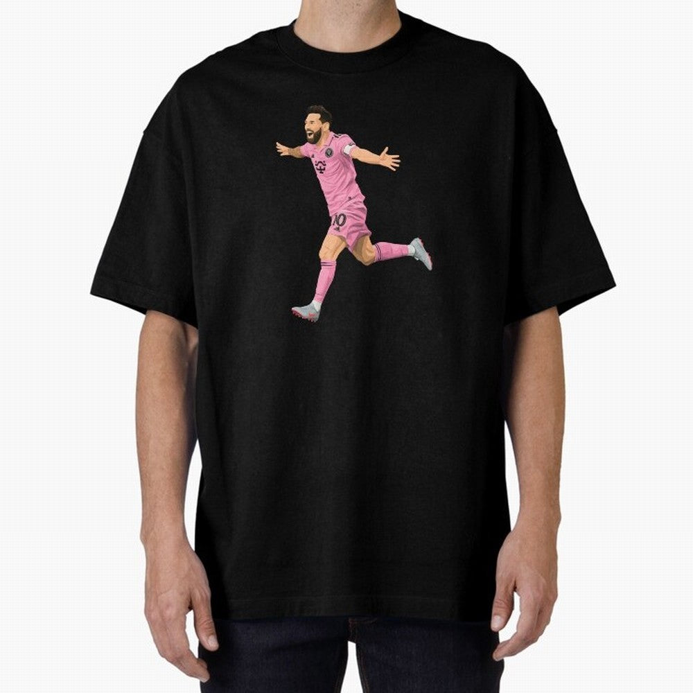 Lionel Messi celebration Oversized T-Shirt Celebrate Rivalries and Pride in FIFA World Cup 2026 Group Stage Connected to Haaland, Brazil, Portugal and Argentina Energy, Supporter Pride, Iconic Celebrations, Legendary Names and Global Match Day