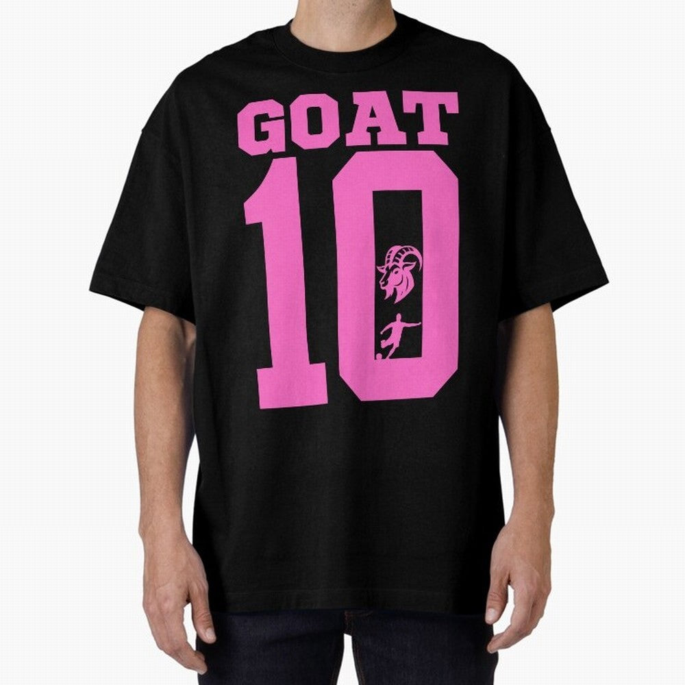Miami Champions The Goat 10 Oversized T-Shirt Celebrate Classic Football Spirit in FIFA World Cup 2026 Group Stage for Fans of Messi and Brazil, Bringing Goal Celebration Energy, Supporter Heritage, Football Icons and Worldwide Tournament Joy; Made